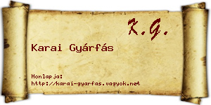 Karai Gyárfás névjegykártya