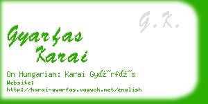 gyarfas karai business card